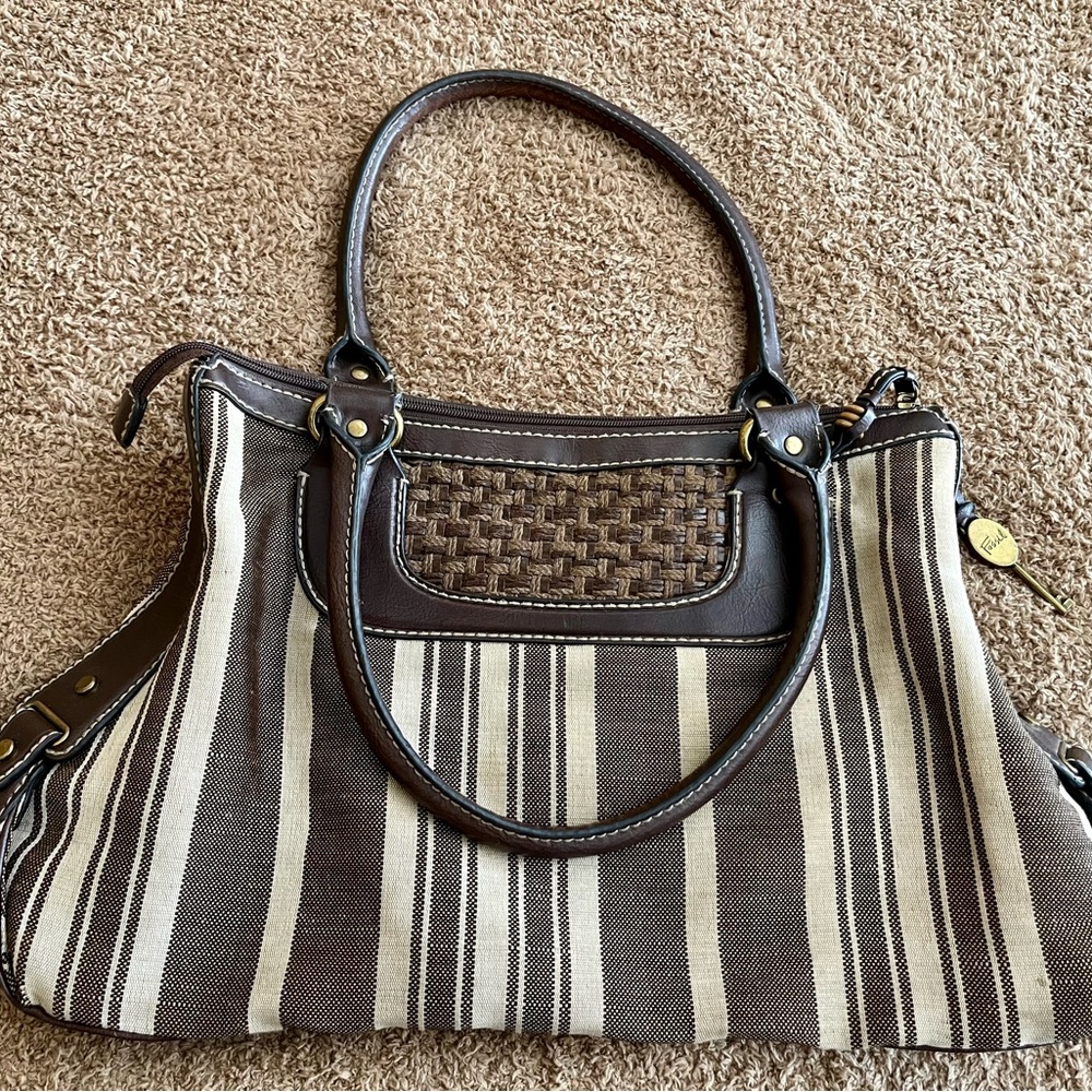 Fossil Vintage Large Canvas Shoulder Bag